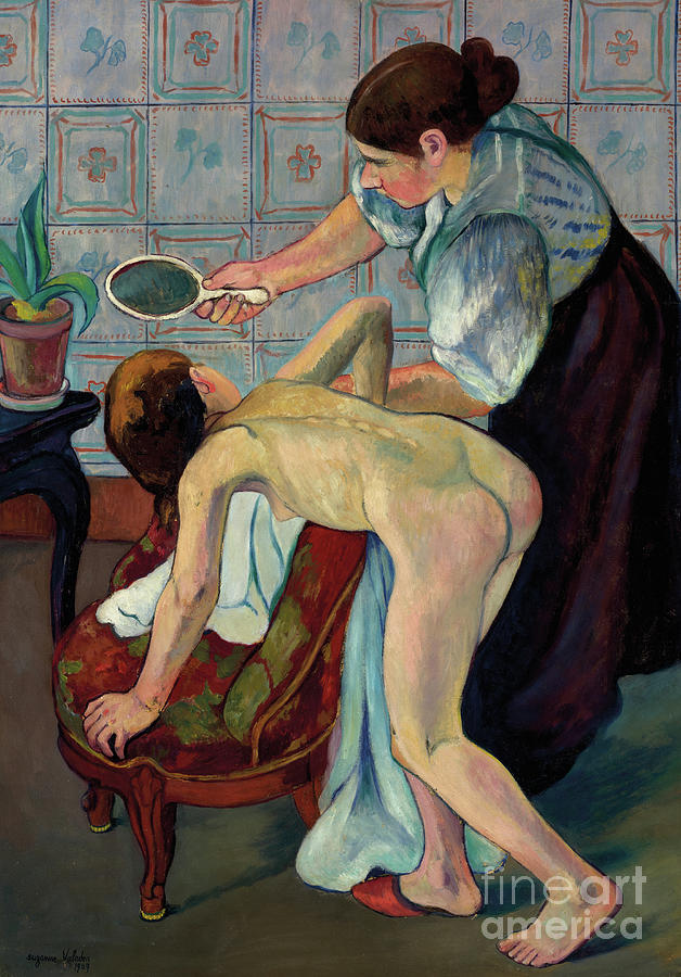 La petite fille au miroir, 1909 Painting by Suzanne Valadon