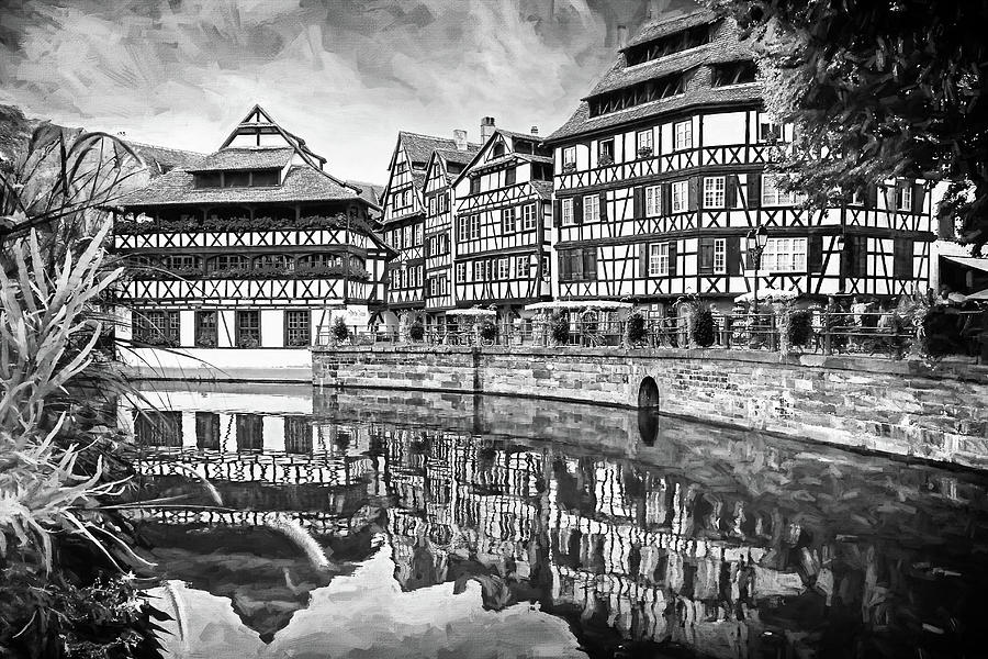 La Petite France Strasbourg Black and White  Photograph by Carol Japp