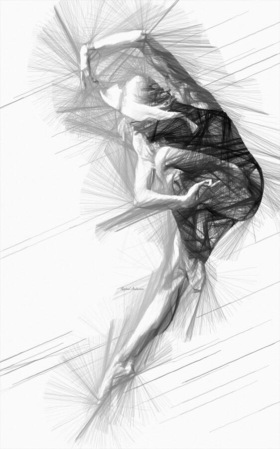 La Pirouette Drawing by Rafael Salazar
