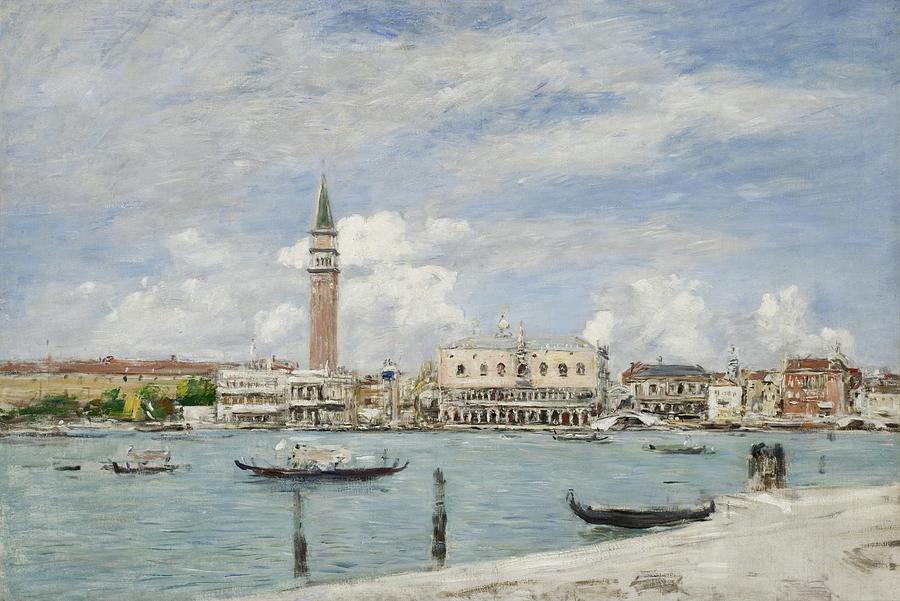 La Place Saint Marca Venise Vue Depuis San Giorgio Eugene Boudin Painting