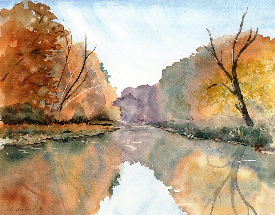 La Platte River Fall Painting by Amanda Amend