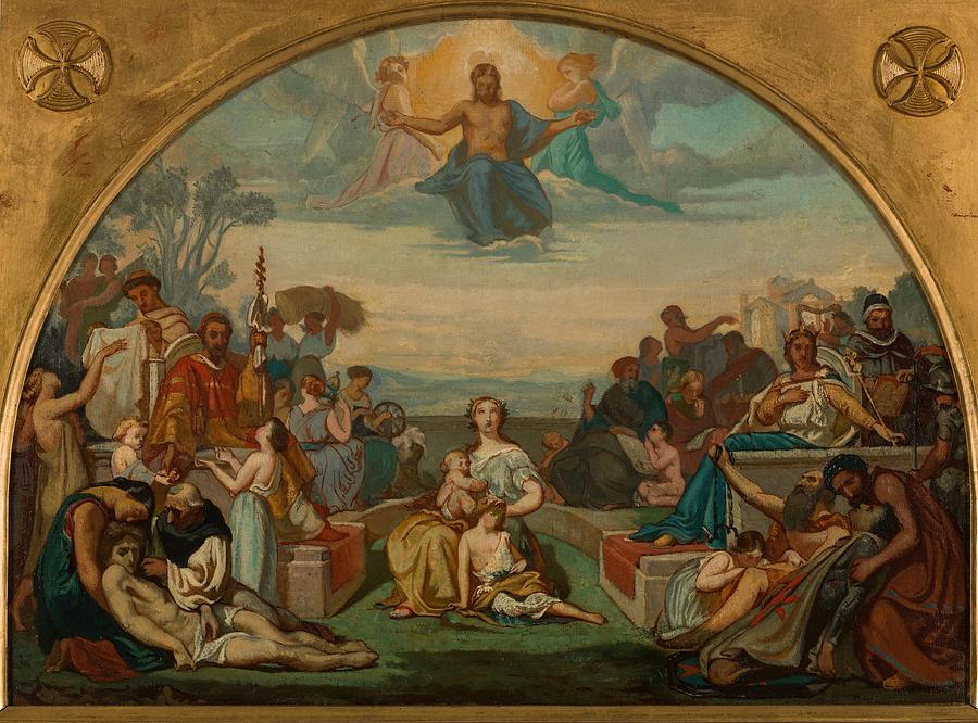 La Religion Les Beatitudes Painting by German Auguste von Bohn German