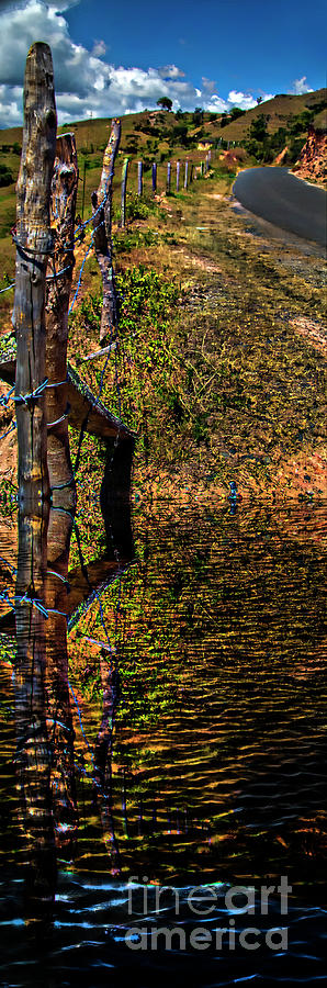 La Represa Fence Reflection Photograph by Al Bourassa