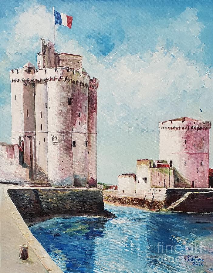 La Rochelle Towers Painting by Merana Cadorette
