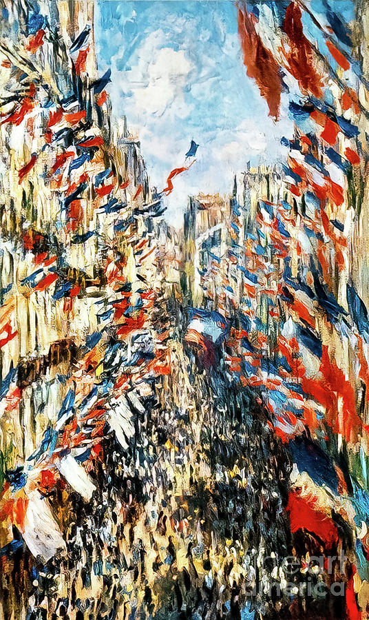 La Rue Montorgueil Paris During the Celebrations of June 30, 187 Painting by Childe Hassam