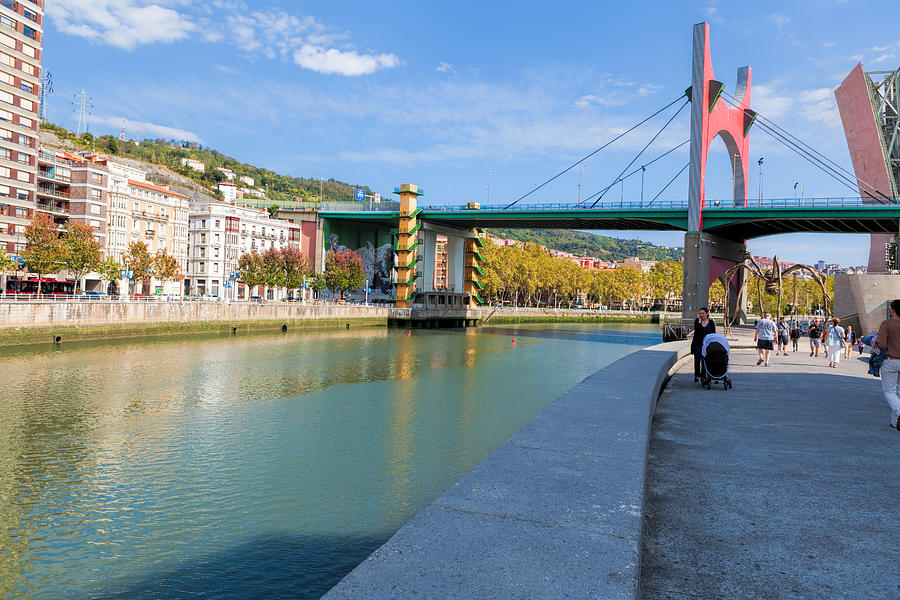 La Salve Bridge across Nervion river. Bilbao, Spain Photograph by Salima Senyavskaya