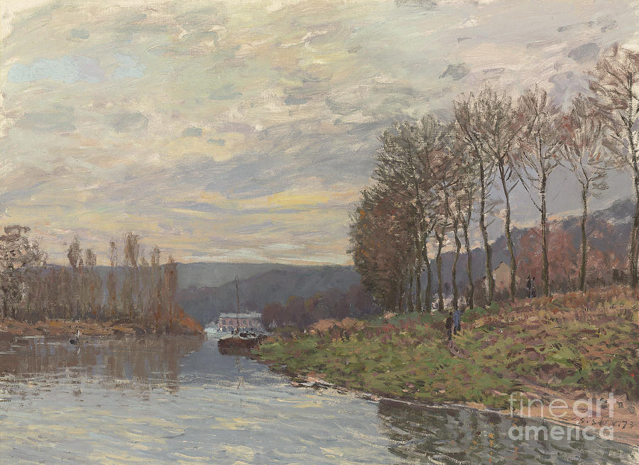 La Seine a Bougival, 1873 by Sisley Painting by Alfred Sisley