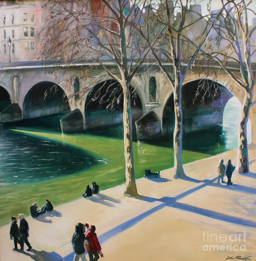 La Seine a Paris  Painting by Lin Petershagen