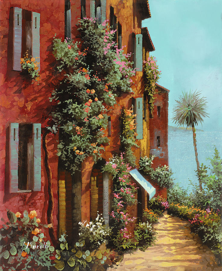 Landscape Painting - La Strada Al Lago by Guido Borelli