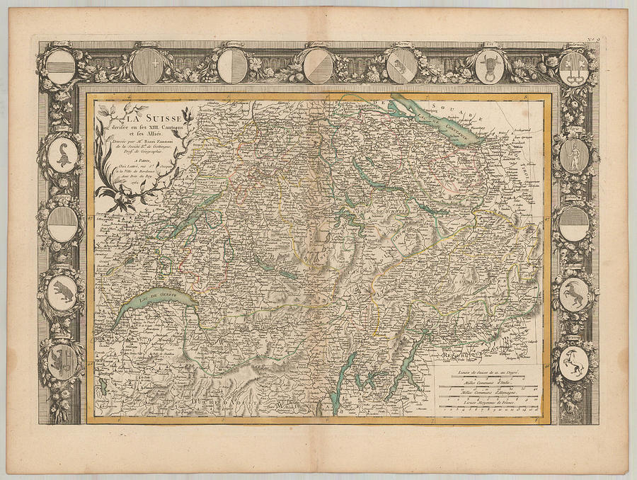 La Suisse divissee en ses XIII Cantons et ses Allies Paris Painting by ...