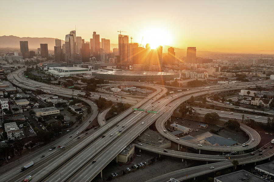 LA Sunrise by drone  Photograph by John McGraw