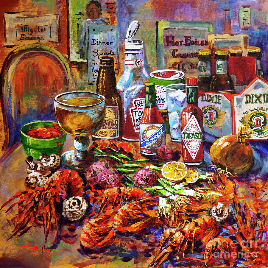 Beer Painting - La Table de Fruits de Mer by Dianne Parks