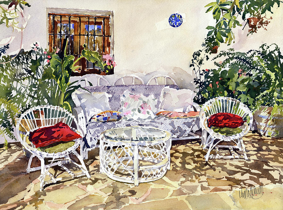 Furniture Painting - La Terraza a Cortijo El Cura by Margaret Merry
