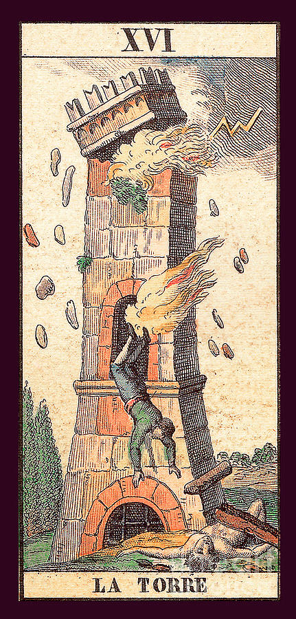La Torre Tarot Card The Tower Painting