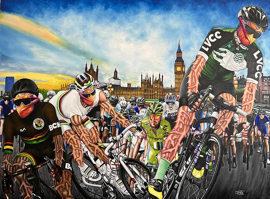 La Tour De Londres the Race of Life Painting by O Yemi Tubi