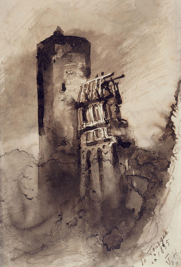 La Tourgue in 1835 Drawing by Victor Hugo