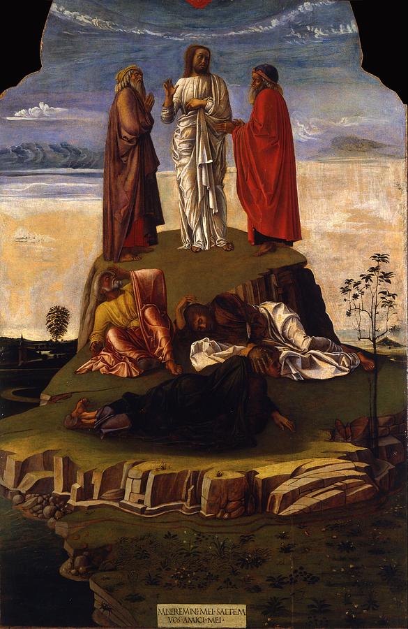 Giovanni Bellini Painting - La trasfigurazione di Cristo  by Giovanni Bellini