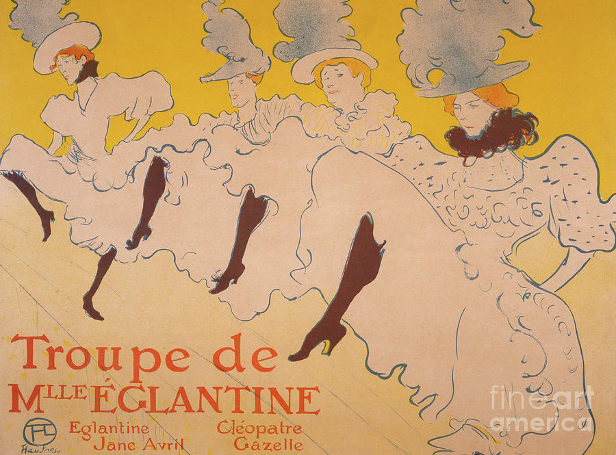 La Troupe de Mlle, Eglantine by Henri de Toulouse-Lautrec Painting by Henri de Toulouse-Lautrec