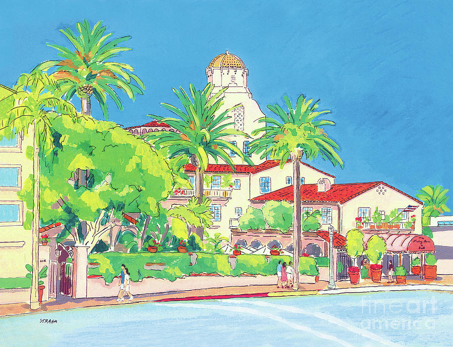 La Valencia Hotel La Jolla San Diego Southern California Painting by Paul Strahm
