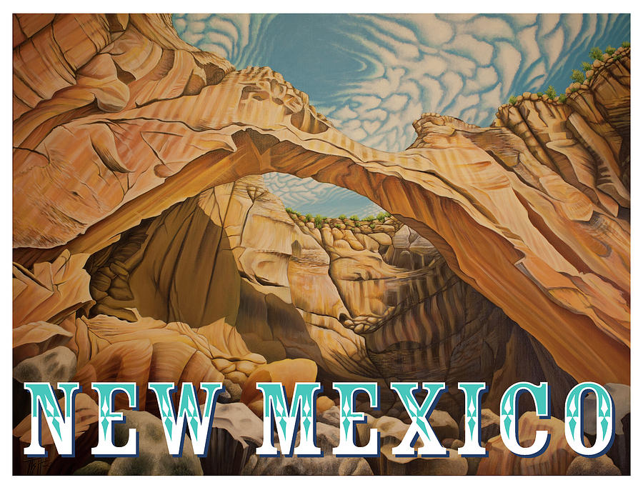 La vantana natural arch New Mexico Painting by Tish Wynne