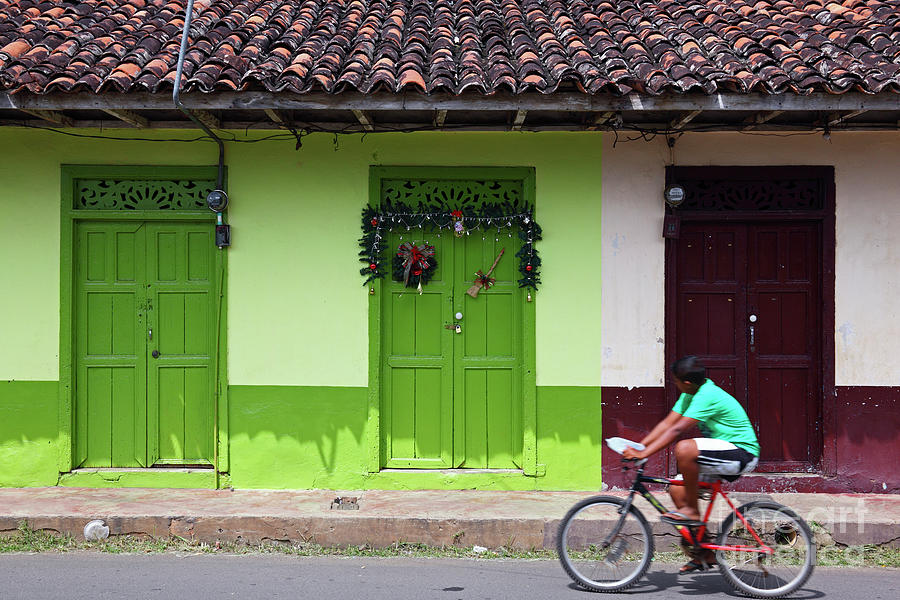 Bicycle Photograph - La Villa de Los Santos street scene Panama by James Brunker