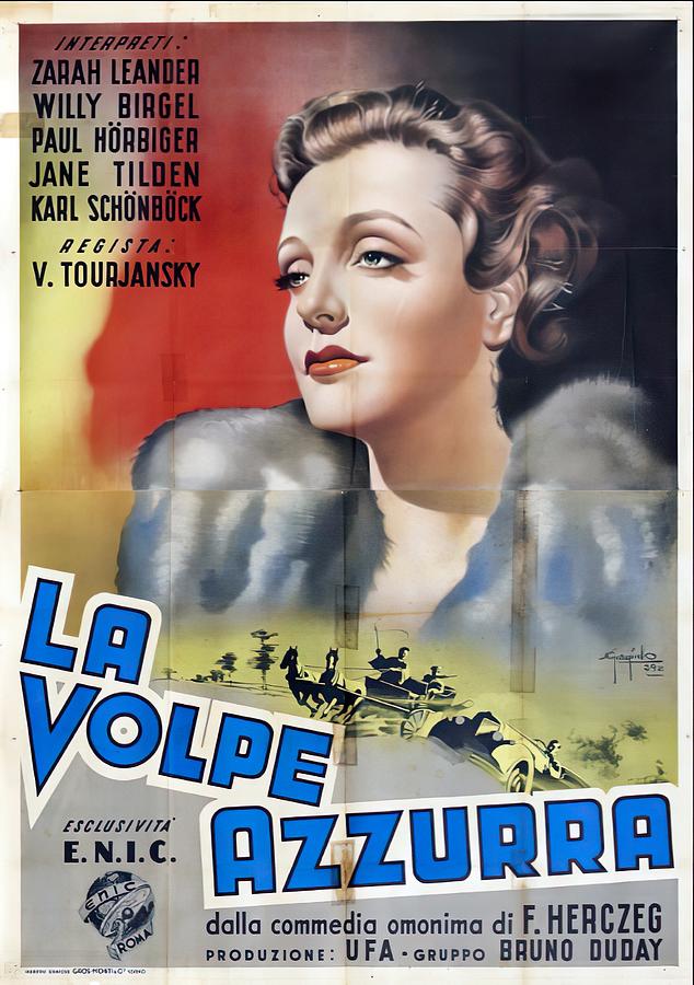 La Volpe Azzurra, 1939 - art by Sergio Gargiuilo Mixed Media by Movie World Posters