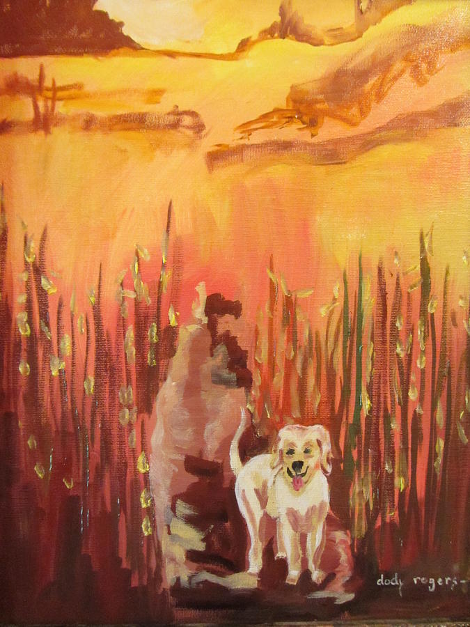 Lab in the Fields Painting by Dody Rogers