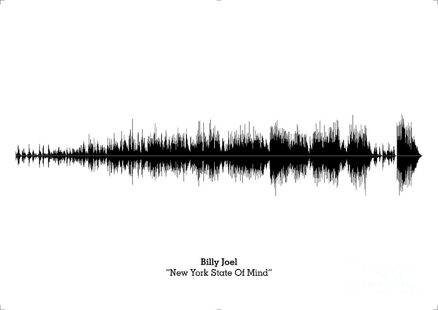 Music Digital Art - LAB NO 4 Billy Joel New York State of Mind Song Soundwave Print Music Lyrics Poster  by Lab No 4 The Quotography Department