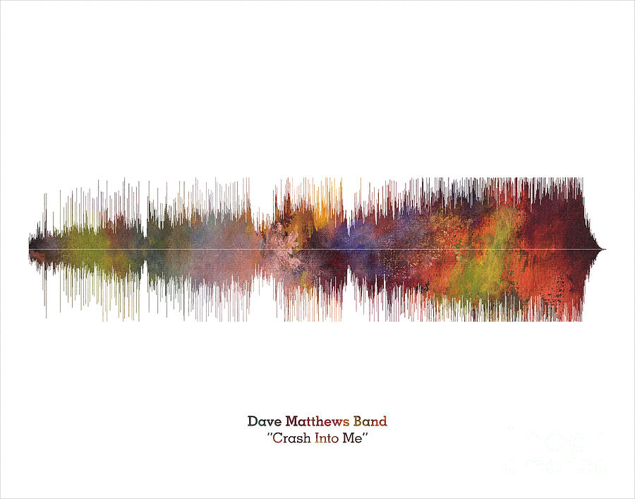 LAB NO 4 Dave Matthews Band Crash Into Me Song Soundwave Print Music Lyrics Poster  Digital Art by Lab No 4 The Quotography Department