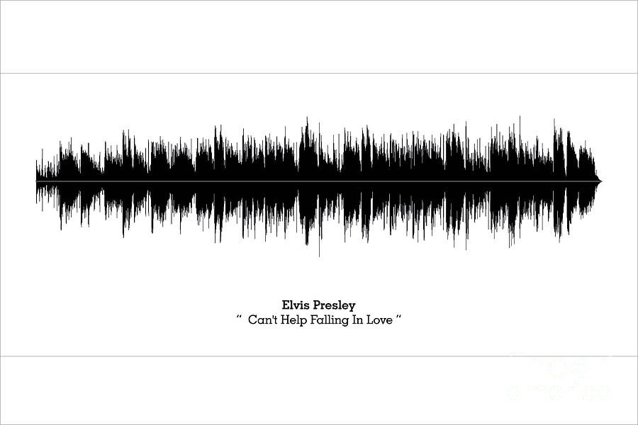 LAB NO 4 Elvis Presley Cant Help Falling in Love Song Soundwave Print Music Lyrics Poster  Digital Art by Lab No 4 The Quotography Department