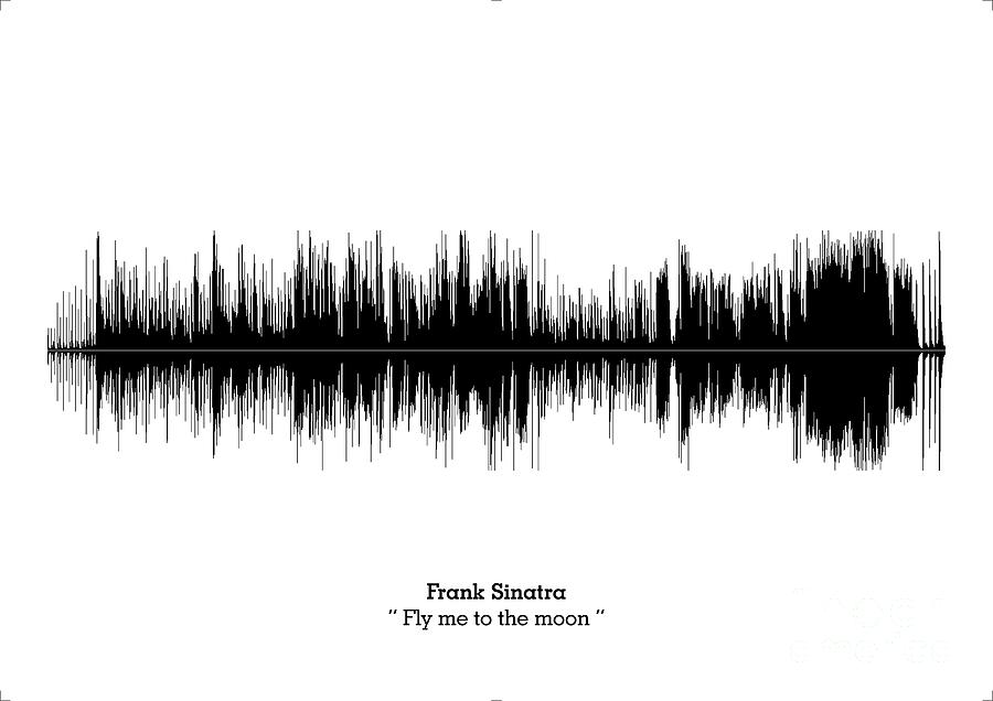 LAB NO 4 Frank Sinatra Fly Me to The Moon Song Soundwave Print Music Lyrics Poster  Digital Art by Lab No 4 The Quotography Department