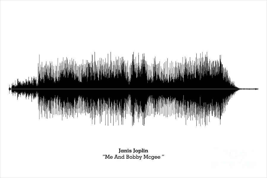 Music Digital Art - LAB NO 4 Janis Jopline Me and Bobby McGee Song Soundwave Print Music Lyrics Poster  by Lab No 4 The Quotography Department
