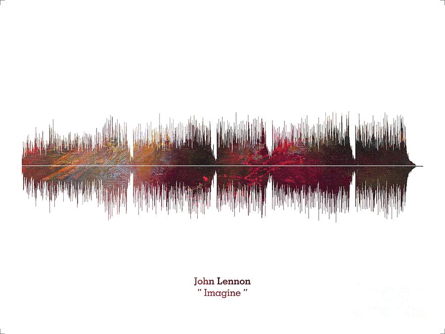 LAB NO 4 John Lennon Imagine Song Soundwave Print Music Lyrics Poster  Digital Art by Lab No 4 The Quotography Department