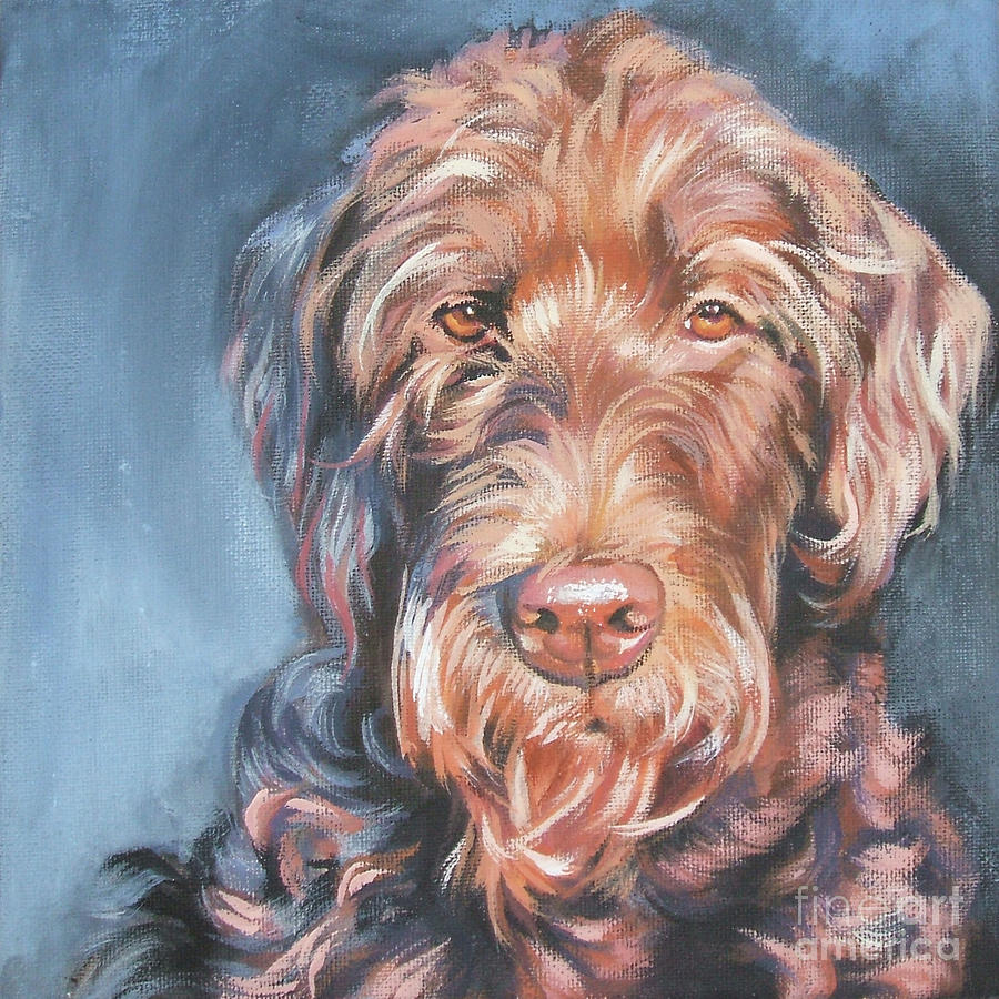 Chocolate Still Life Painting - Labradoodle by Lee Ann Shepard