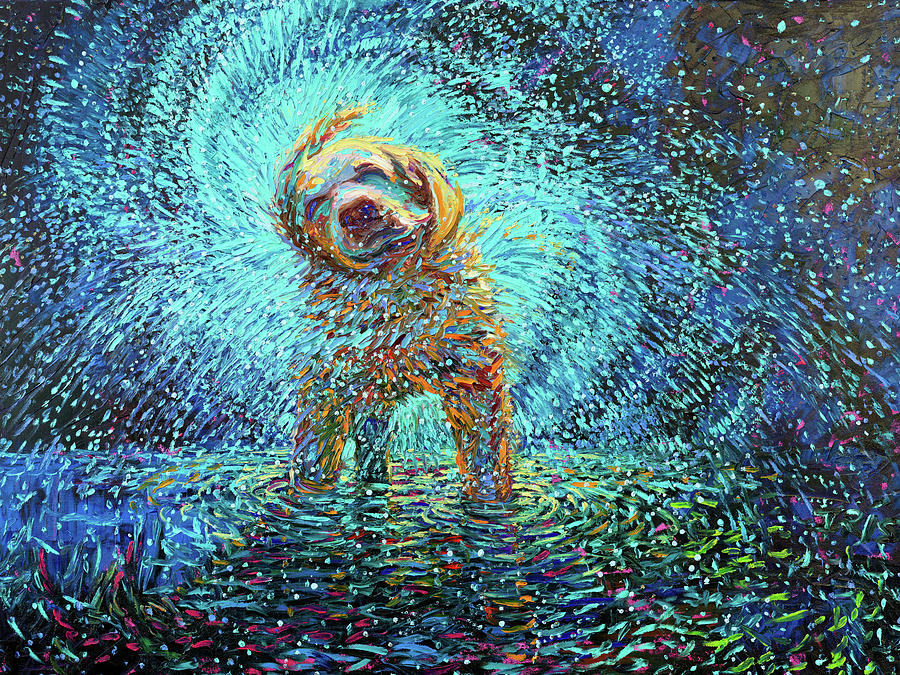 Dog Painting - Labrador Jazz by Iris Scott