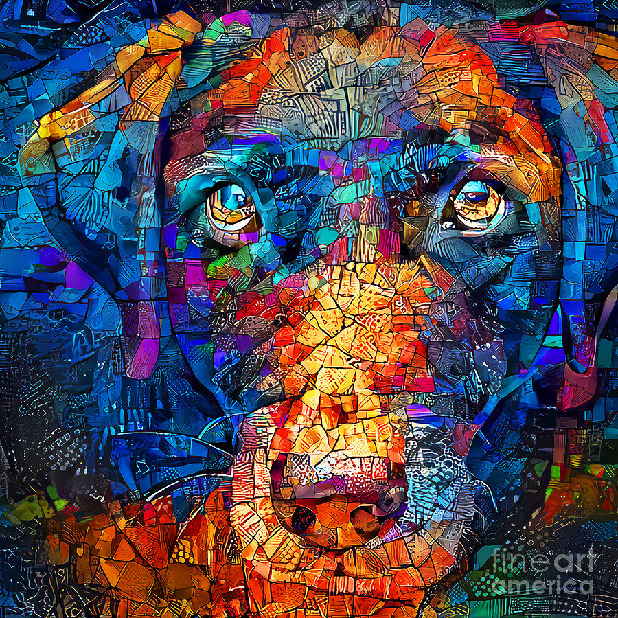 Labrador Retriever Dog In Contemporary Modern Art 20211204 square Photograph by Wingsdomain Art and Photography