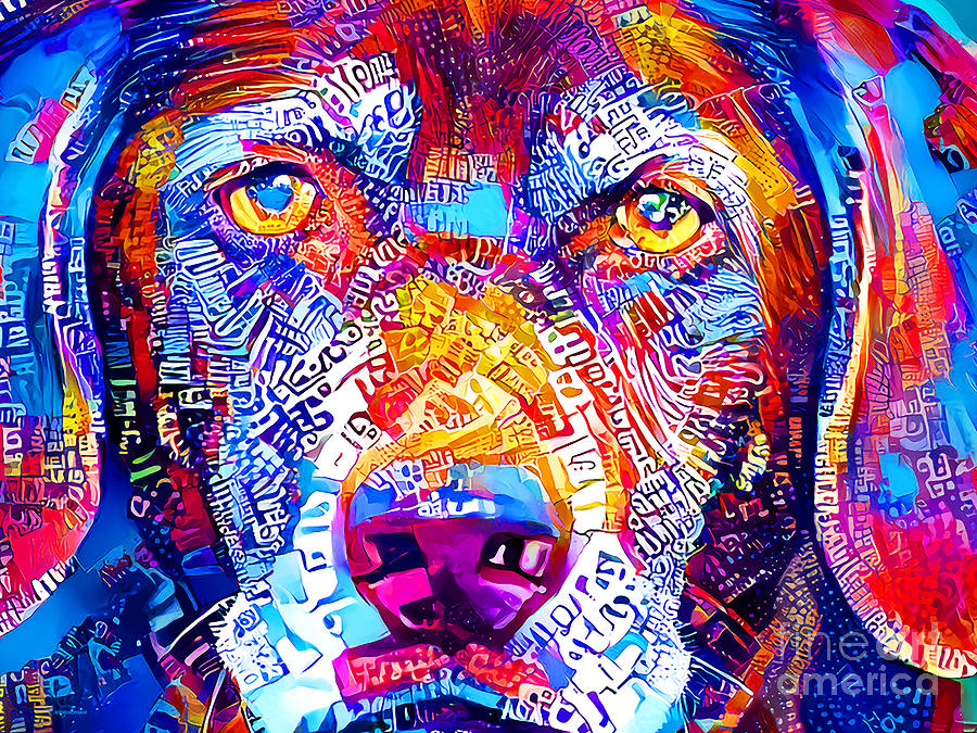 Labrador Retriever Dog In Vibrant Modern Contemporary Urban Style 20211007 v2 Photograph by Wingsdomain Art and Photography