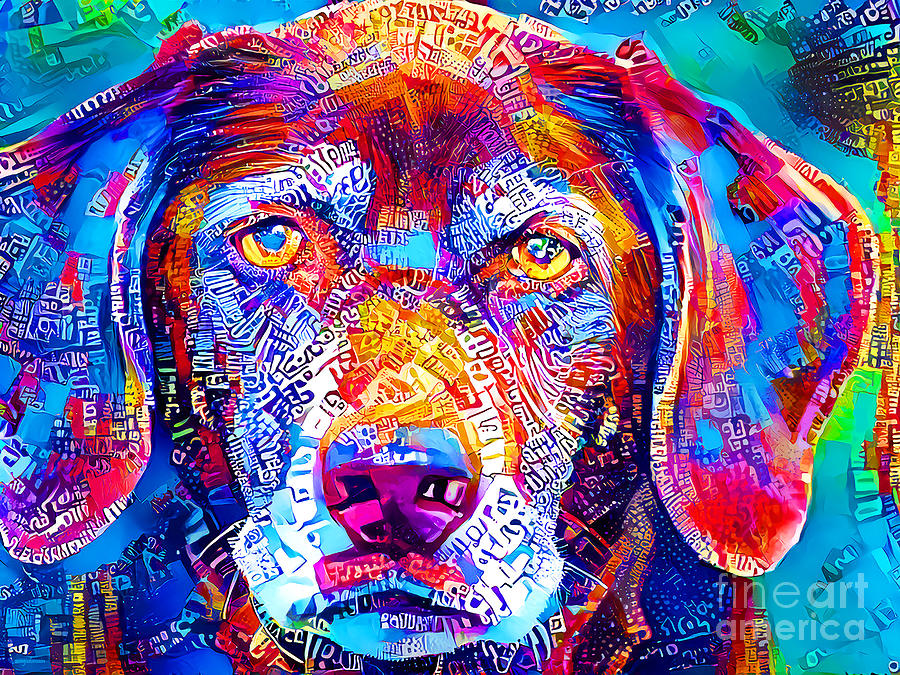 Labrador Retriever Dog In Vibrant Modern Contemporary Urban Style 20211007 Photograph by Wingsdomain Art and Photography