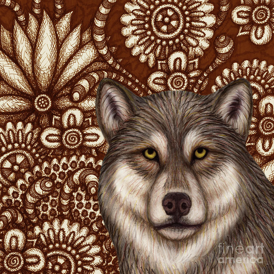 Labrador Wolf Tapestry Painting by Amy E Fraser