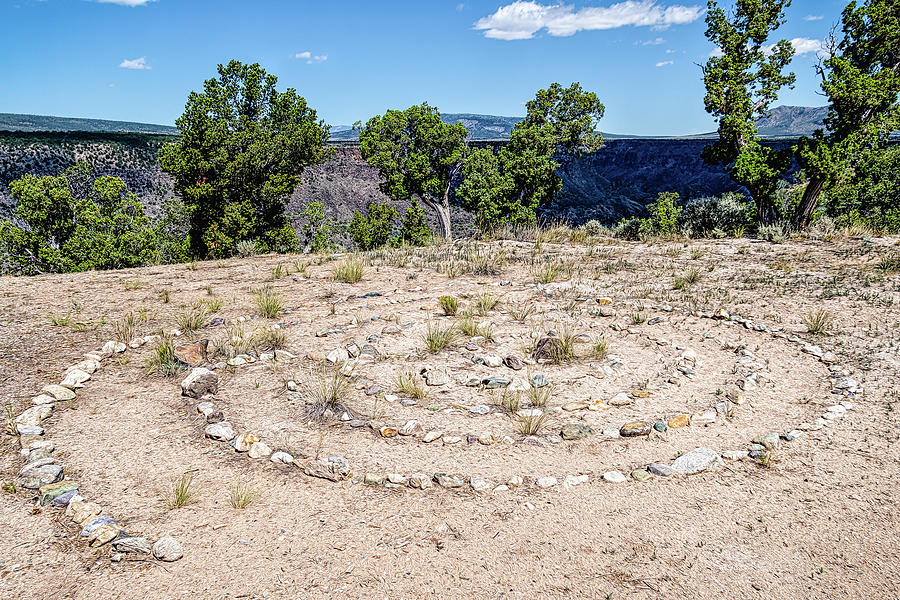 Labyrinth at Montoso Campground Wild Rivers New Mexico Photograph by Debra Martz