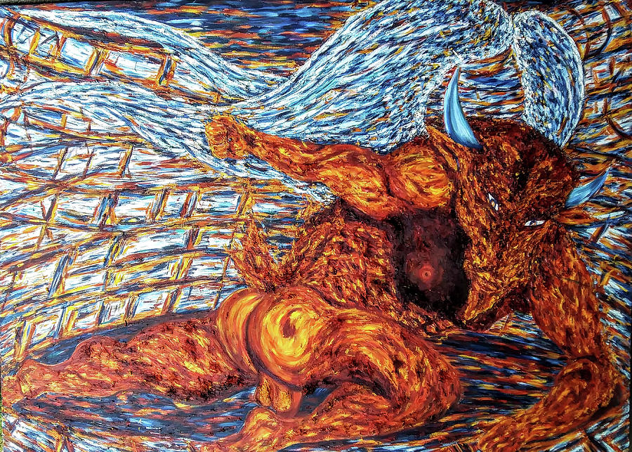 Labyrinth of the Minotaur Painting by Claude Theriault Labyrinth of the Minotaur Painting by Claude Theriault