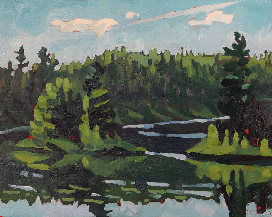 Lac Pinceau Island Painting by Phil Chadwick