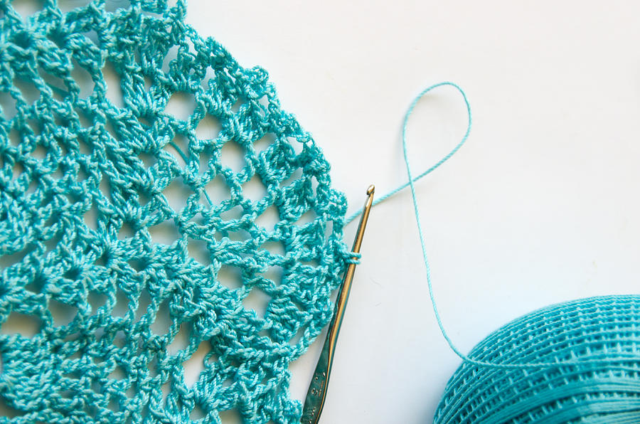 Lace doily handmade crochet with hook and yarn Photograph by Lorraine Barnard