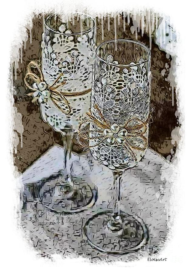 Lace Glasses Painting by Eloise Schneider Mote
