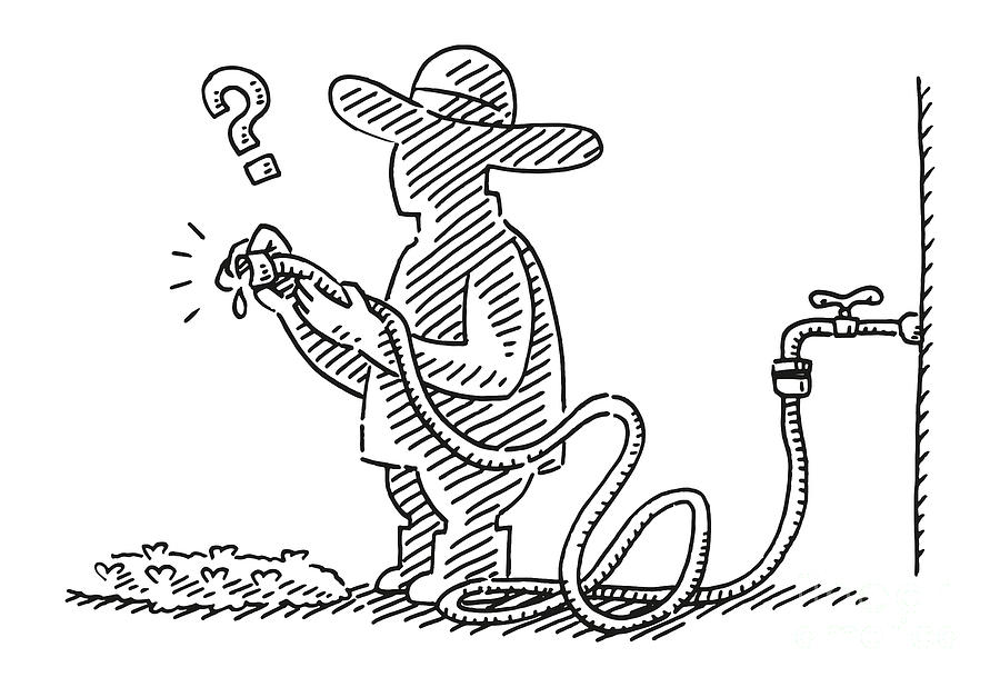 Sketch Drawing - Lack Of Water For Gardening Drawing by Frank Ramspott Sketch Drawing - Lack Of Water For Gardening Drawing by Frank Ramspott