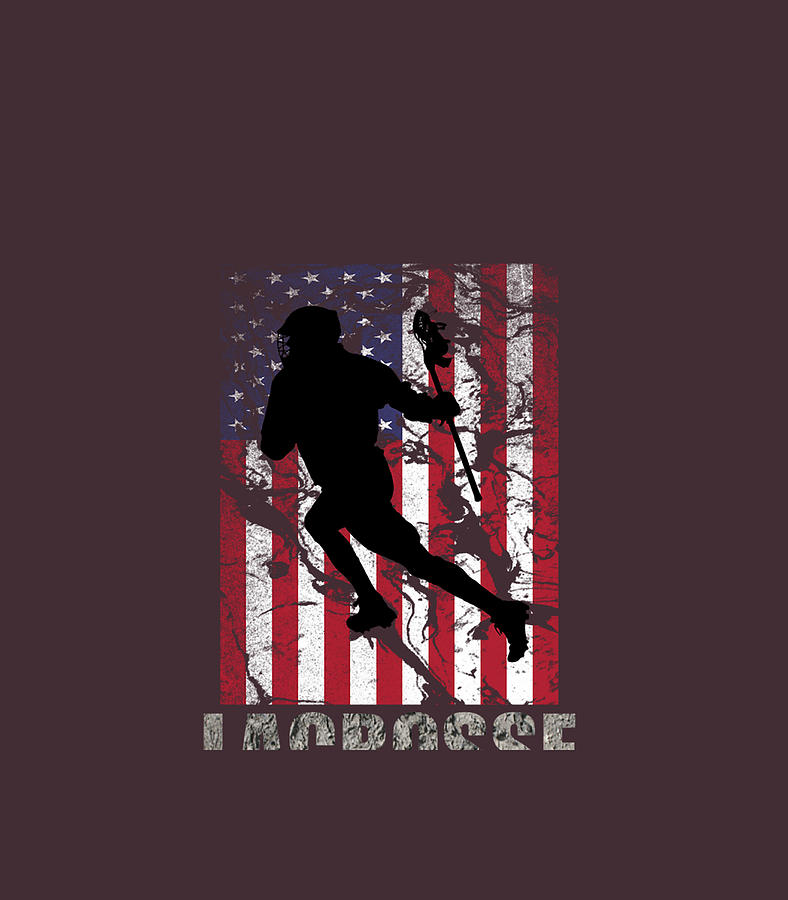 Lacrosse American Flag USA Flag Fan Vintage Retro Digital Art by Lachlp ...