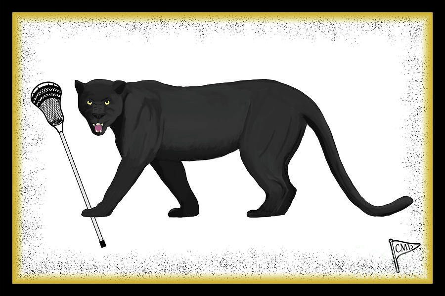 Panther Digital Art - Lacrosse Black Panther by College Mascot Designs