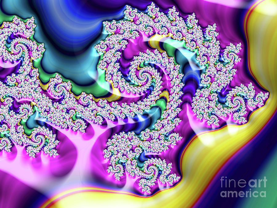 Abstract Digital Art - Lacy Spiral Number 11 by Elisabeth Lucas