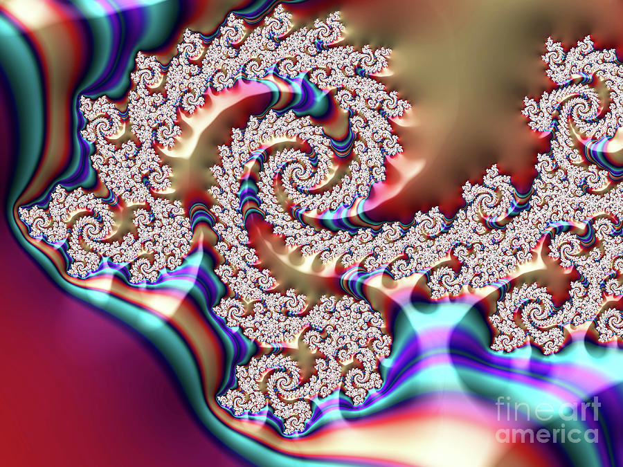 Abstract Digital Art - Lacy Spiral Number 12 by Elisabeth Lucas