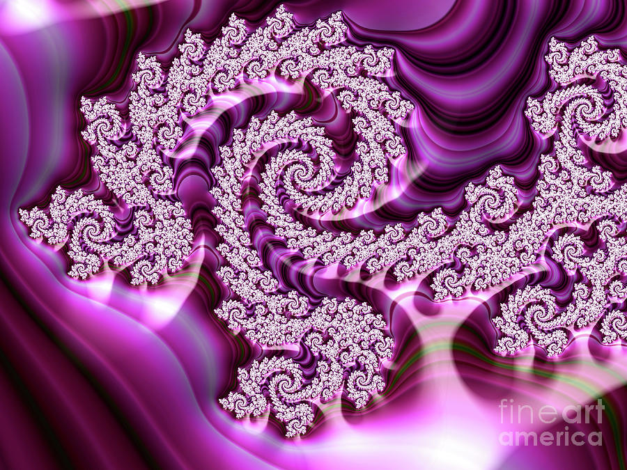 Abstract Digital Art - Lacy Spiral Number 13 by Elisabeth Lucas